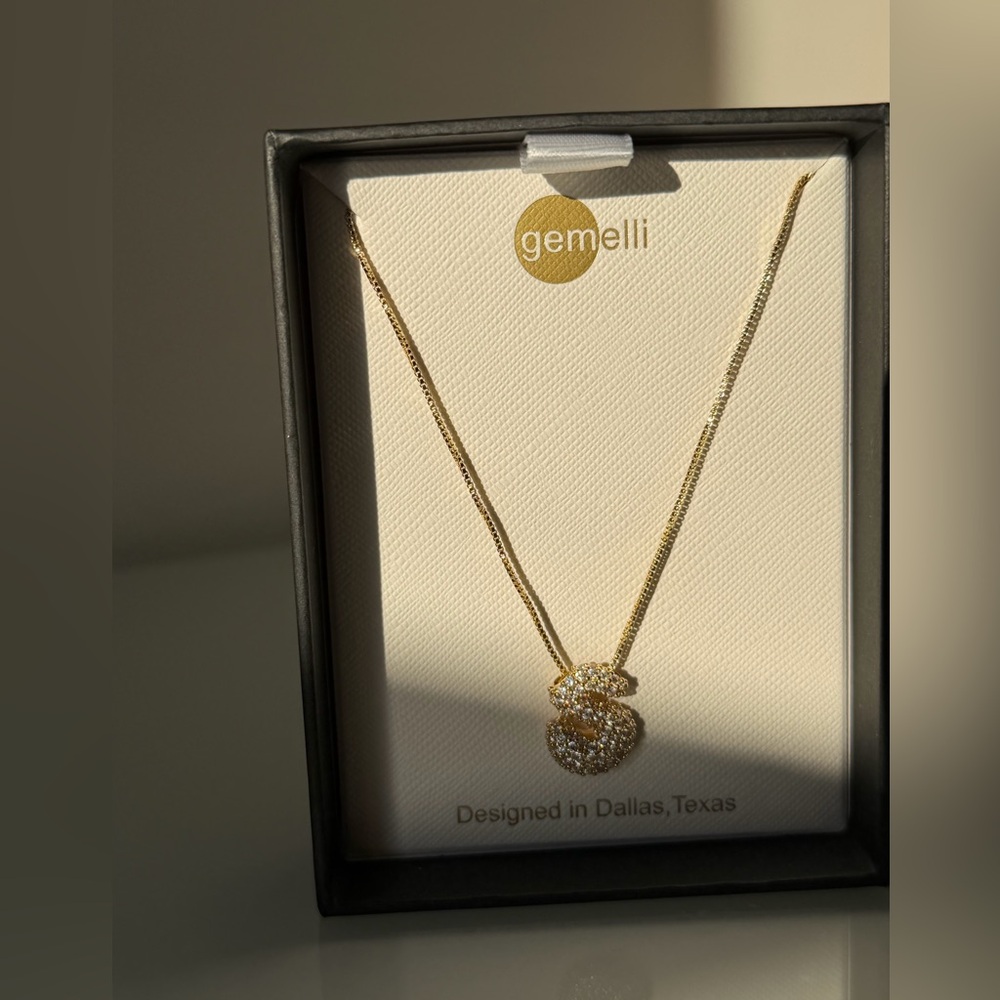 Gemelli Gold S Bubble pave Pendant Necklace
